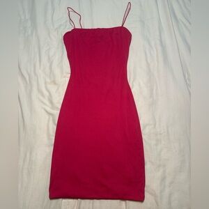 Elegant Red Spaghetti Strap Dress